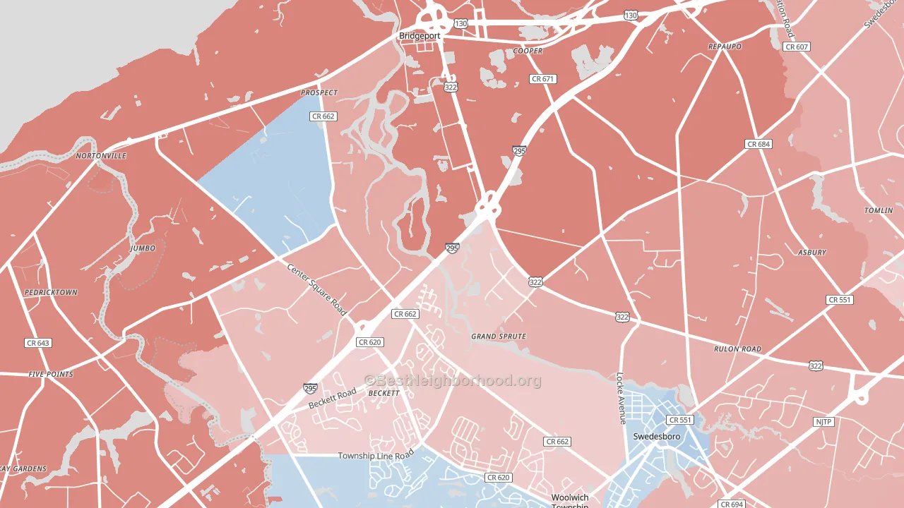 Grand Sprute, NJ block-group political-lean map
