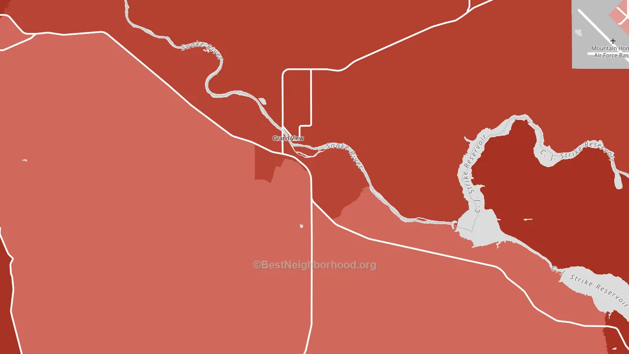 Grand View, ID block-group political-lean map