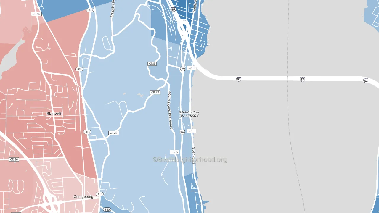 Grand View-on-Hudson, NY block-group political-lean map