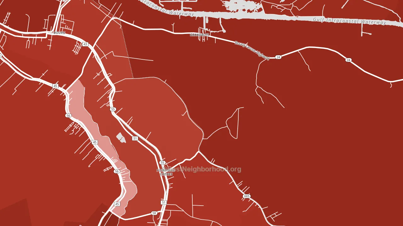 Grandbois, LA block-group political-lean map