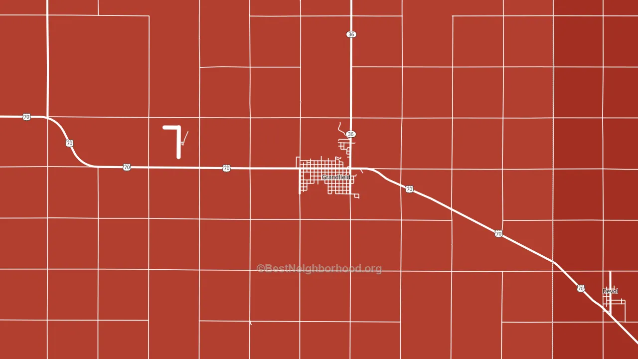Grandfield, OK block-group political-lean map