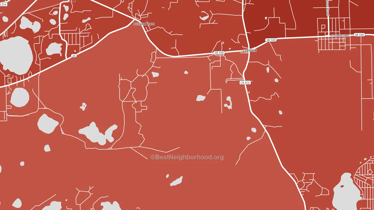 Grandin, FL block-group political-lean map