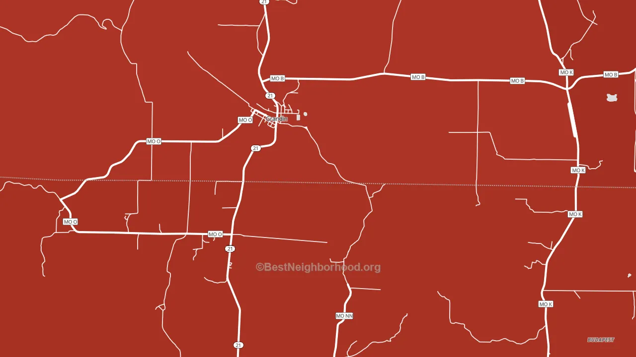Grandin, MO block-group political-lean map