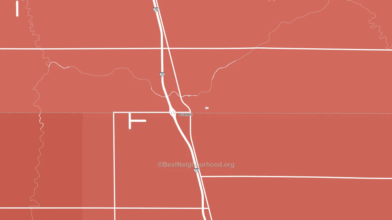 Grandin, ND block-group political-lean map