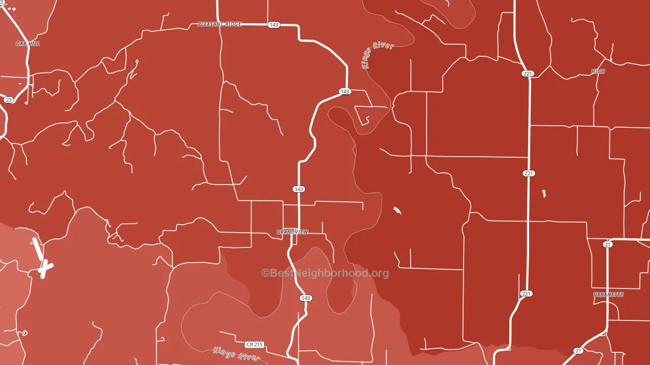 Grandview, AR block-group political-lean map
