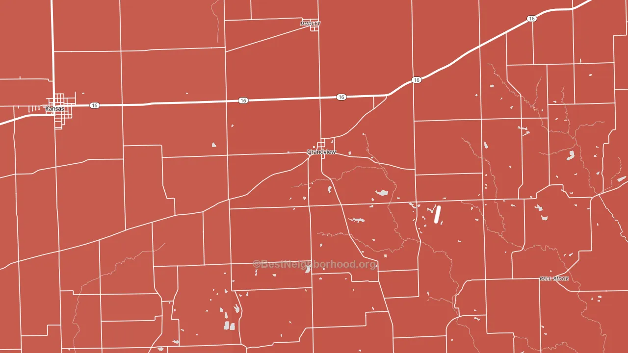 Grandview, IL block-group political-lean map