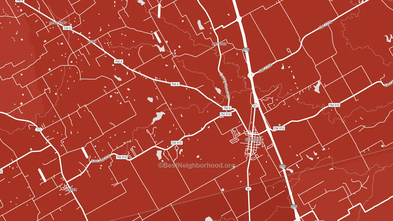 Grandview, TX block-group political-lean map