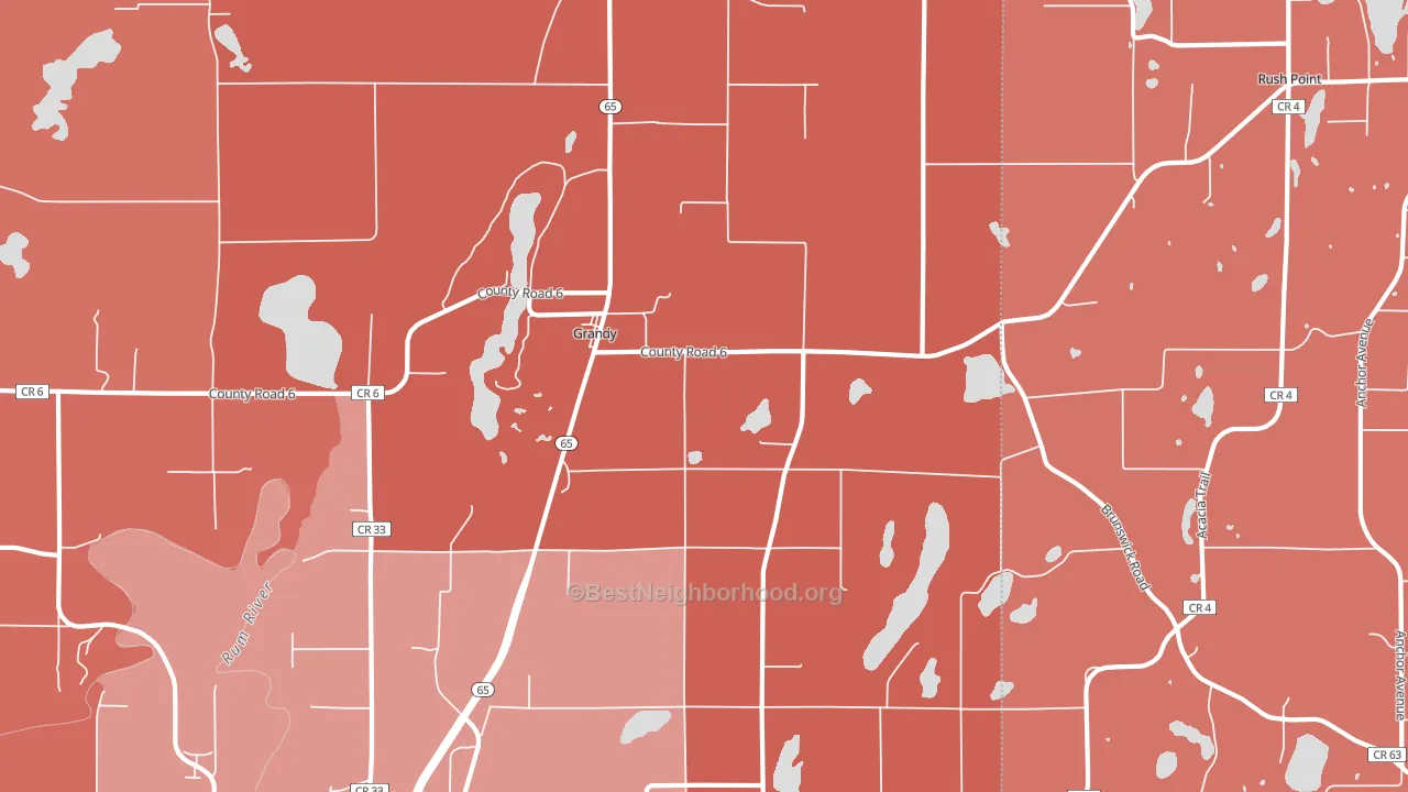 Grandy, MN block-group political-lean map