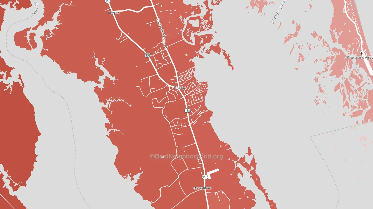 Grandy, NC block-group political-lean map