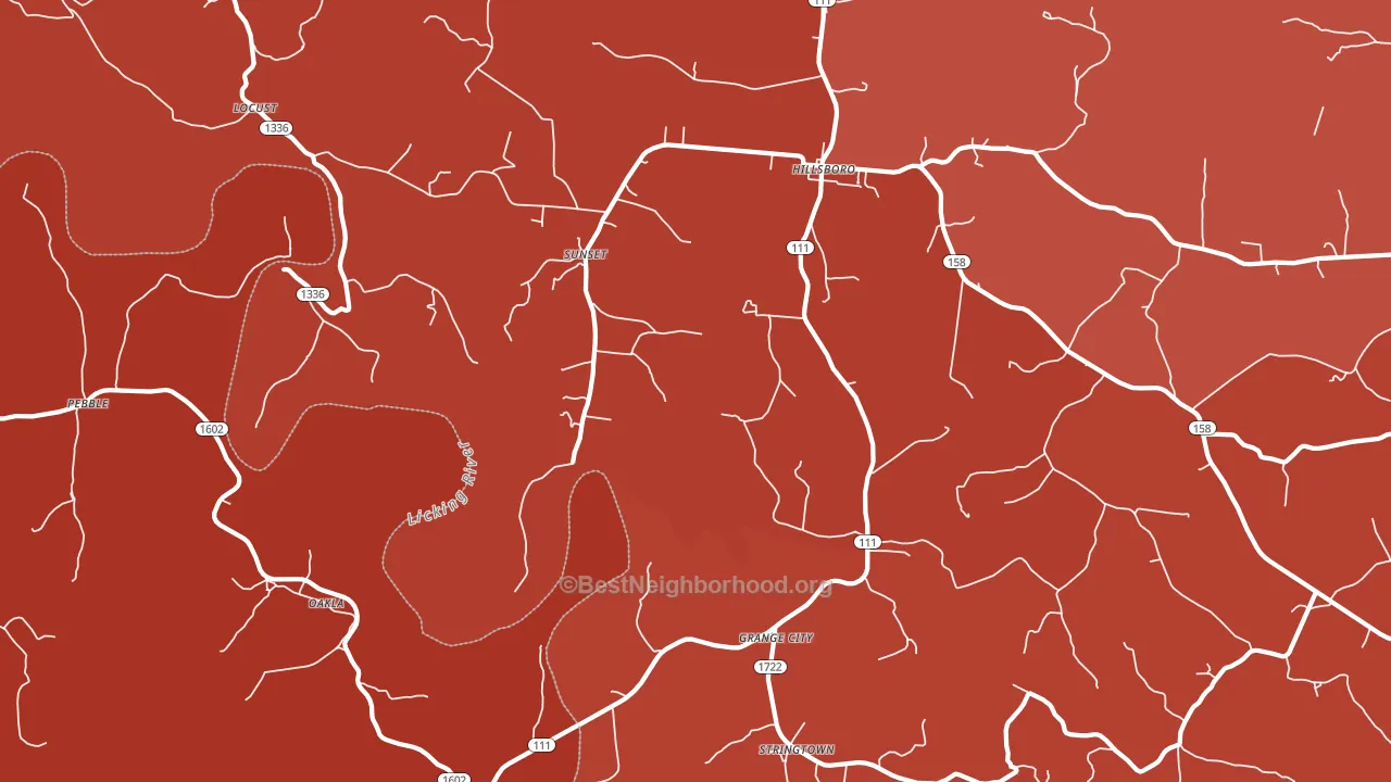 Grange City, KY block-group political-lean map