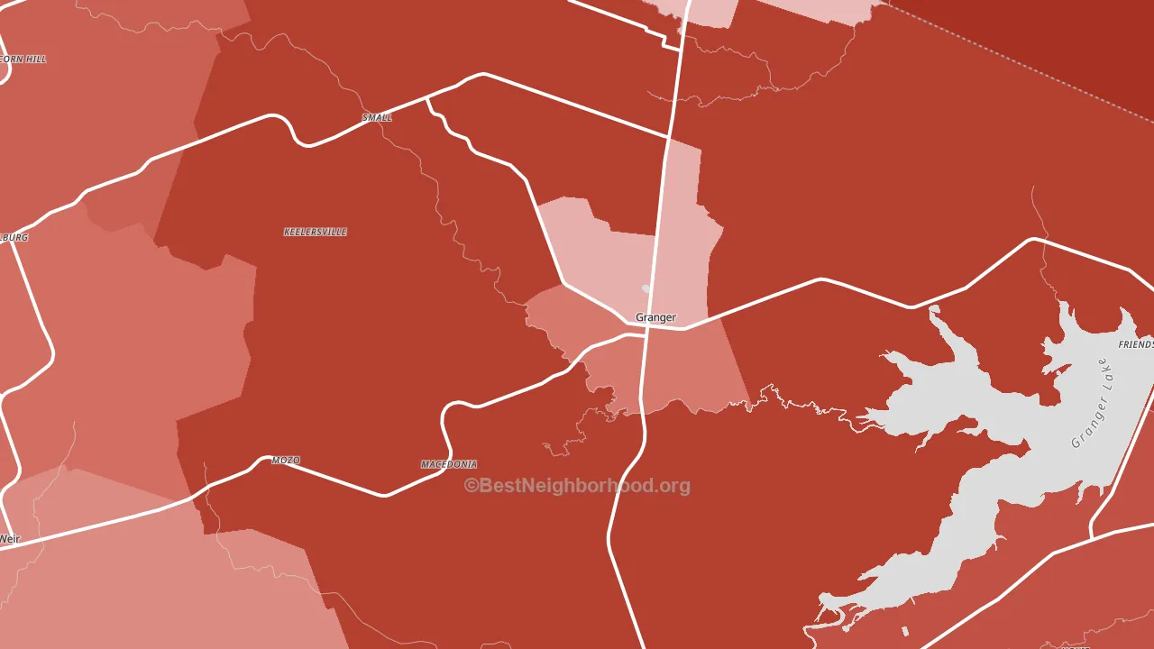 Granger, TX block-group political-lean map