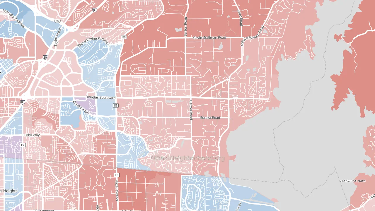 Granite Bay, CA block-group political-lean map