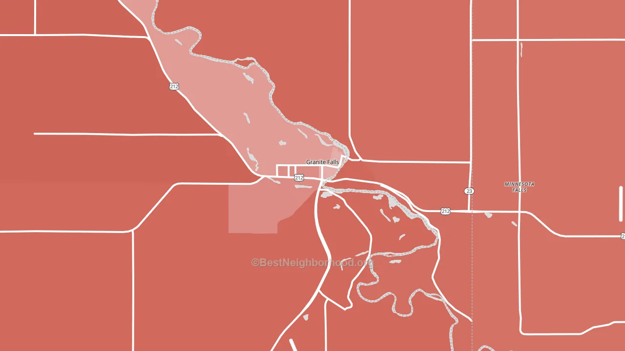 Granite Falls, MN block-group political-lean map