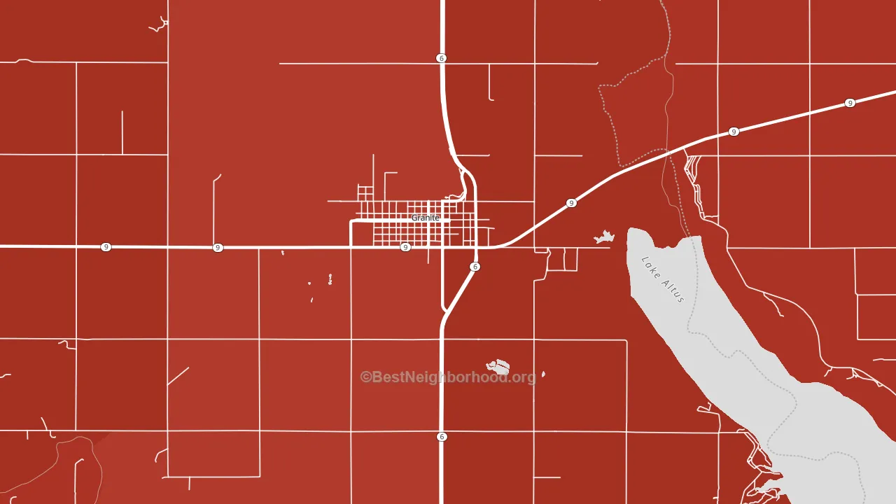 Granite, OK block-group political-lean map
