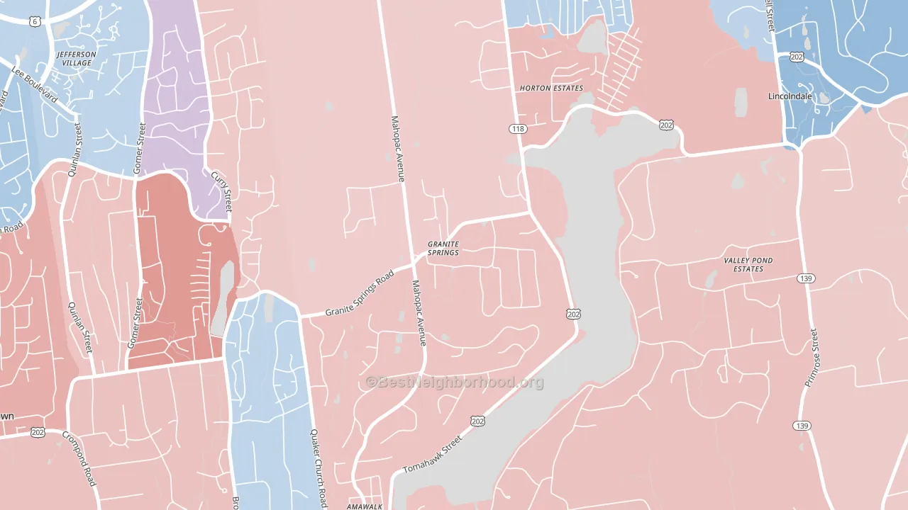 Granite Springs, NY block-group political-lean map