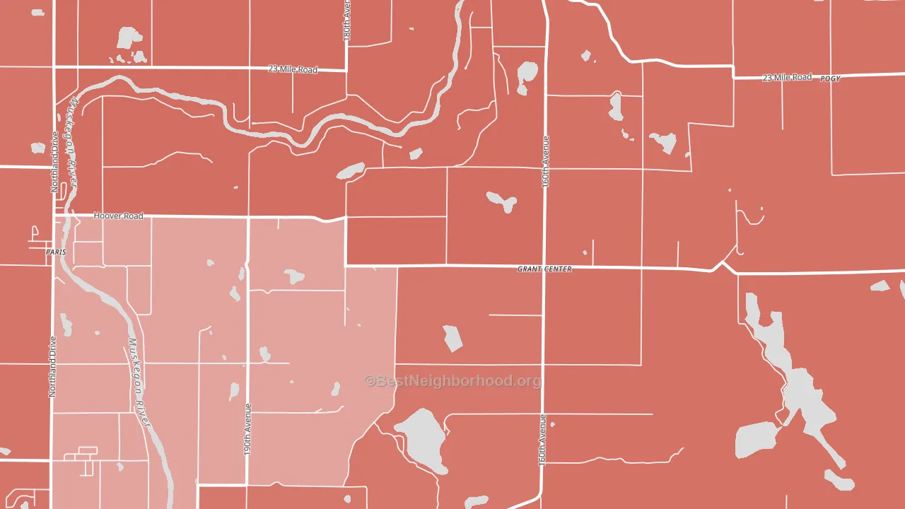 Grant Center, MI block-group political-lean map