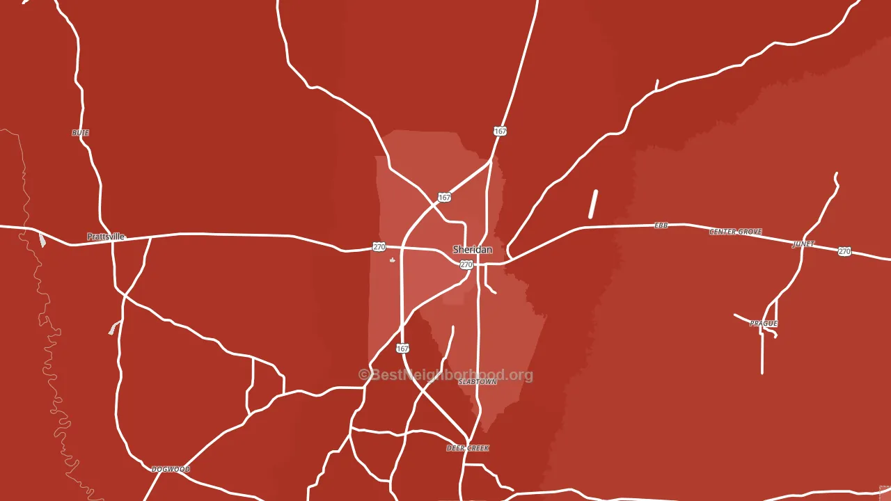 Grant County, AR block-group political-lean map