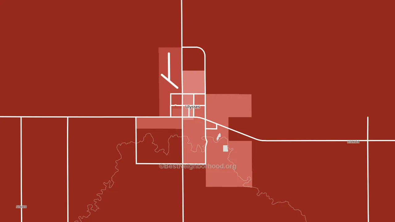 Grant County, KS block-group political-lean map