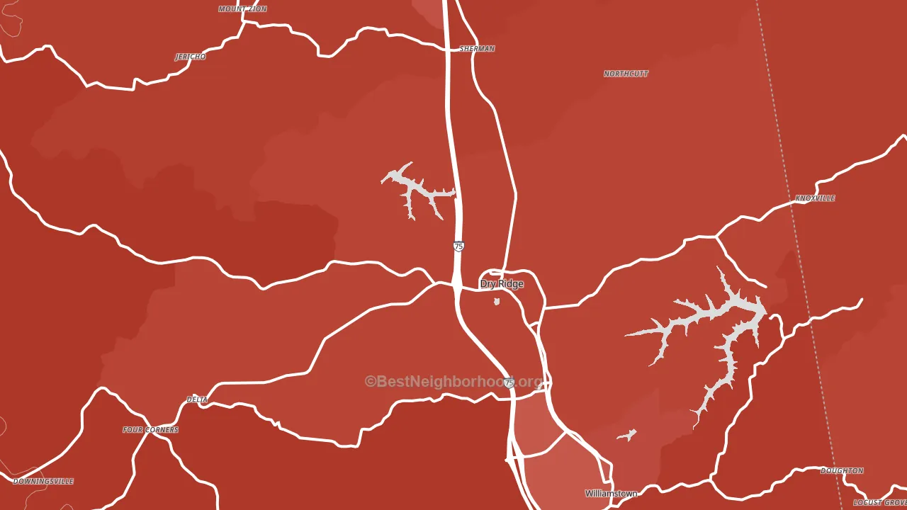 Grant County, KY block-group political-lean map