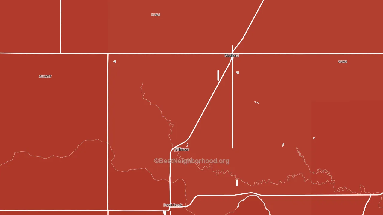 Grant County, OK block-group political-lean map