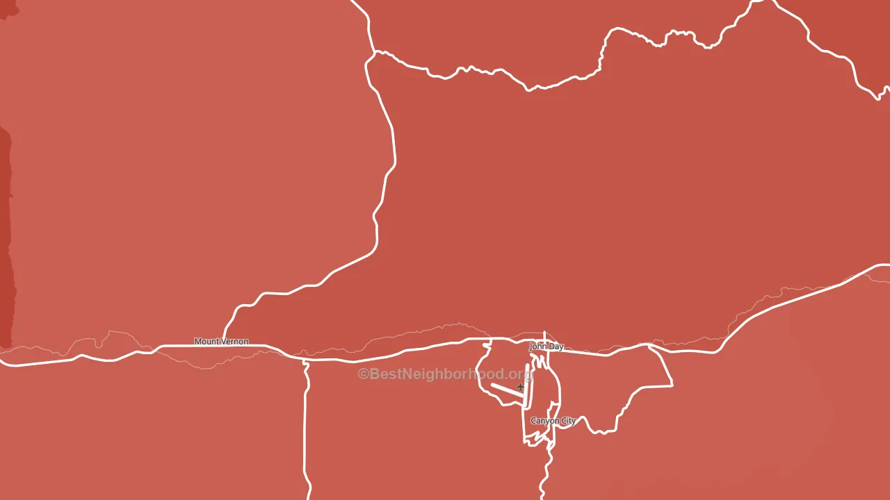 Grant County, OR block-group political-lean map