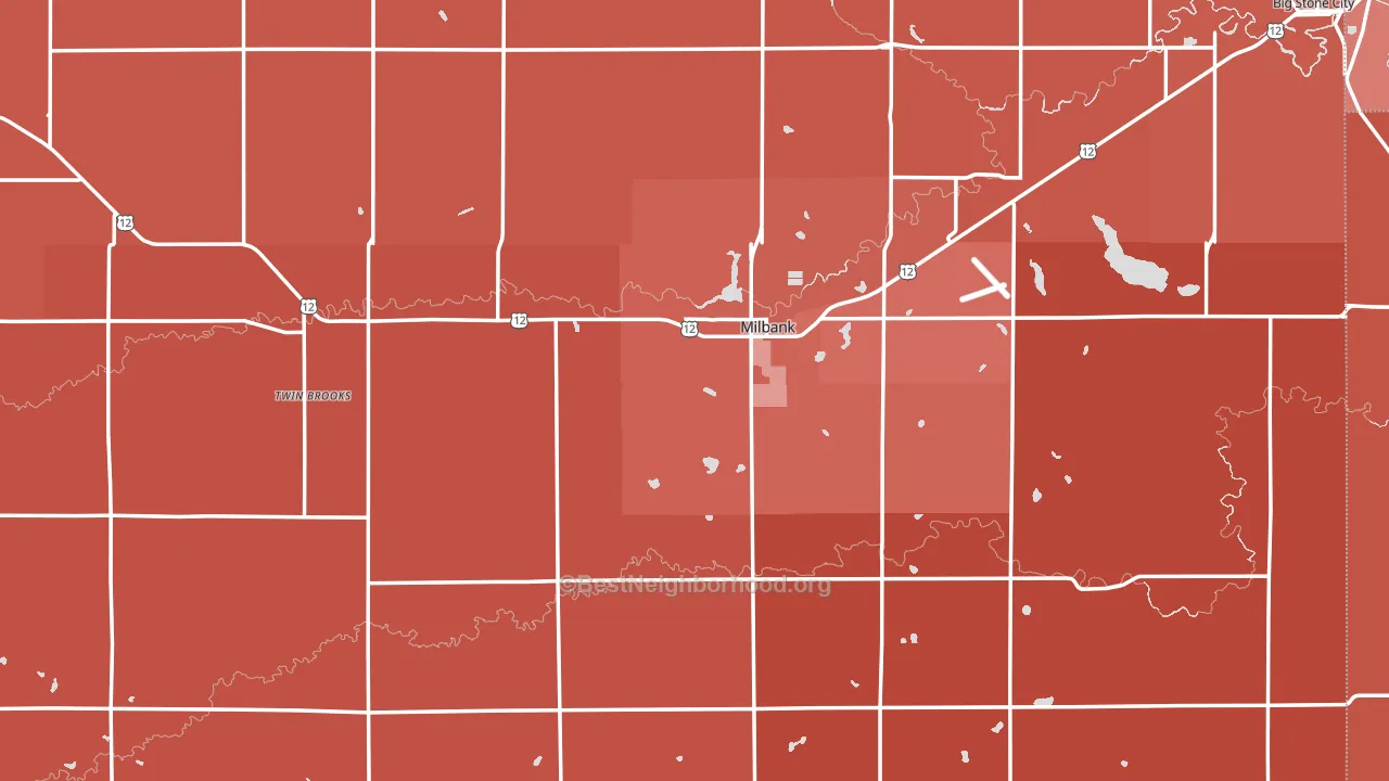 Grant County, SD block-group political-lean map