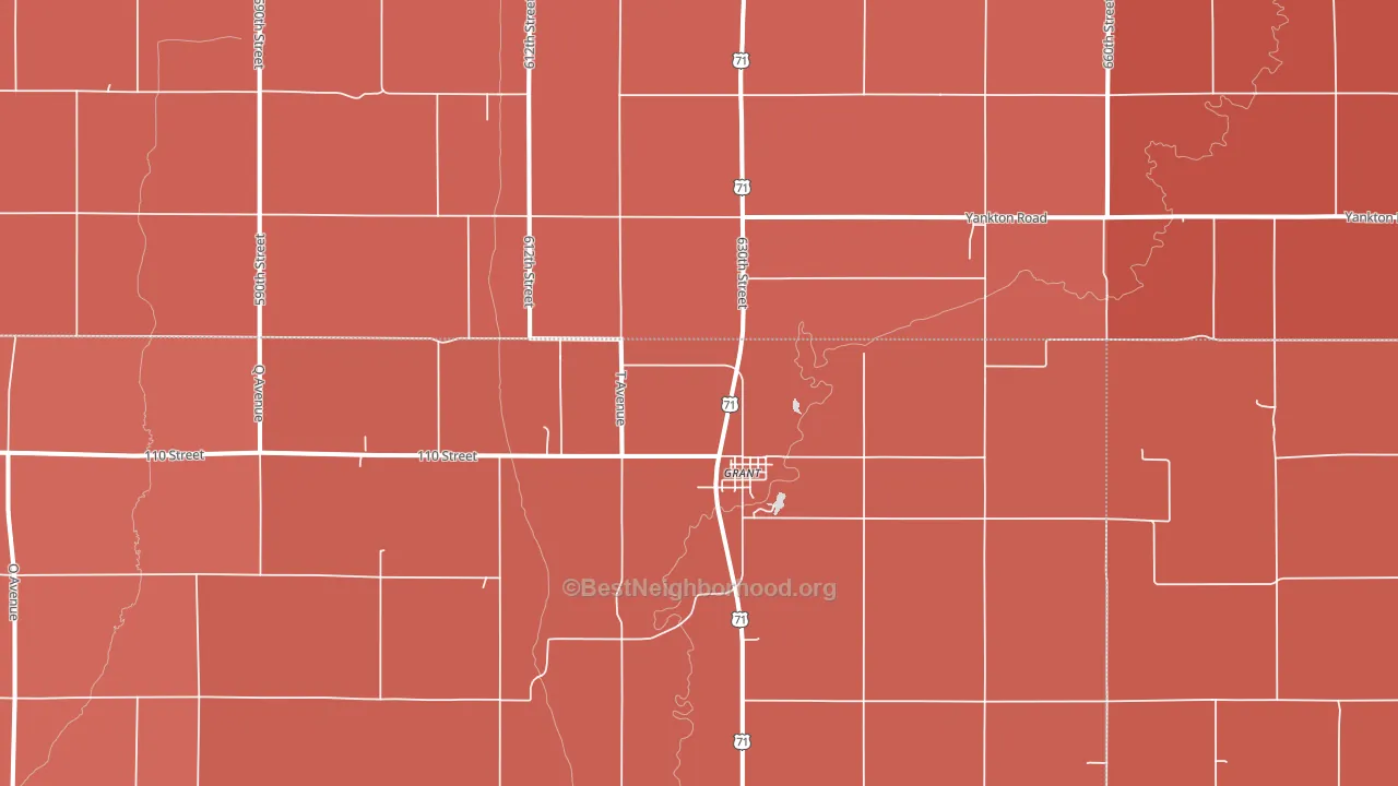 Grant, IA block-group political-lean map