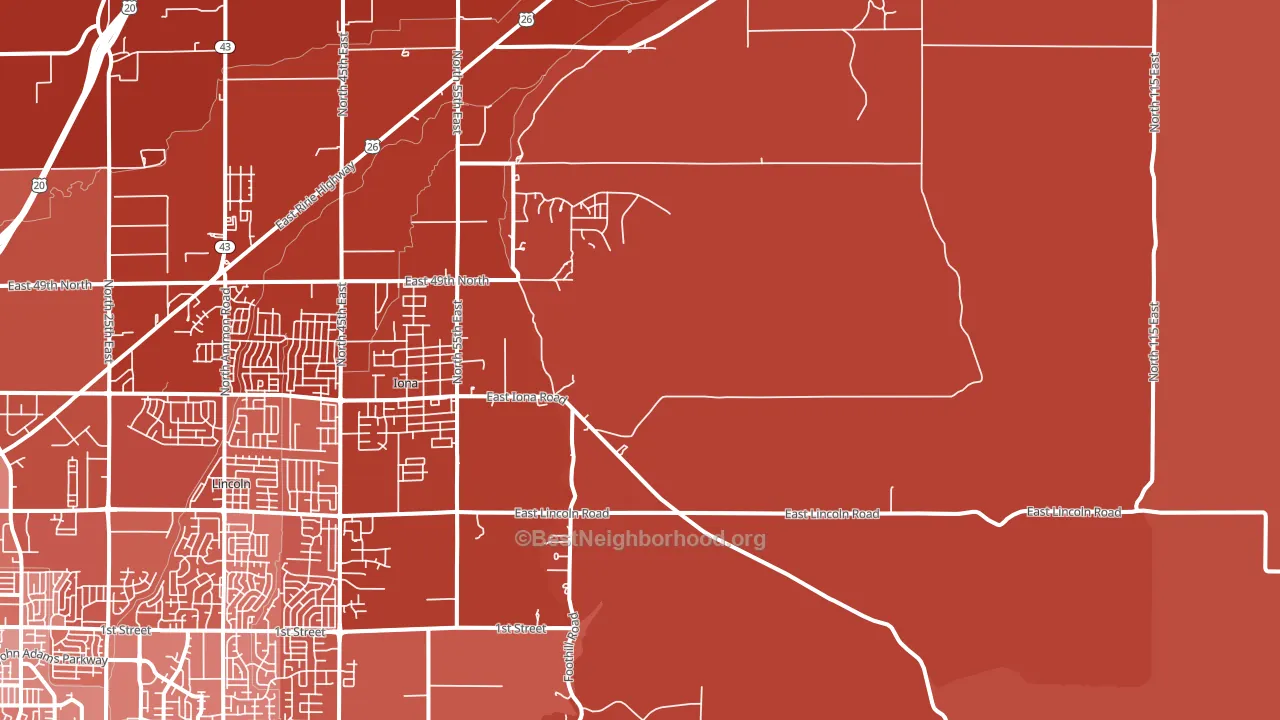 Grant, ID block-group political-lean map
