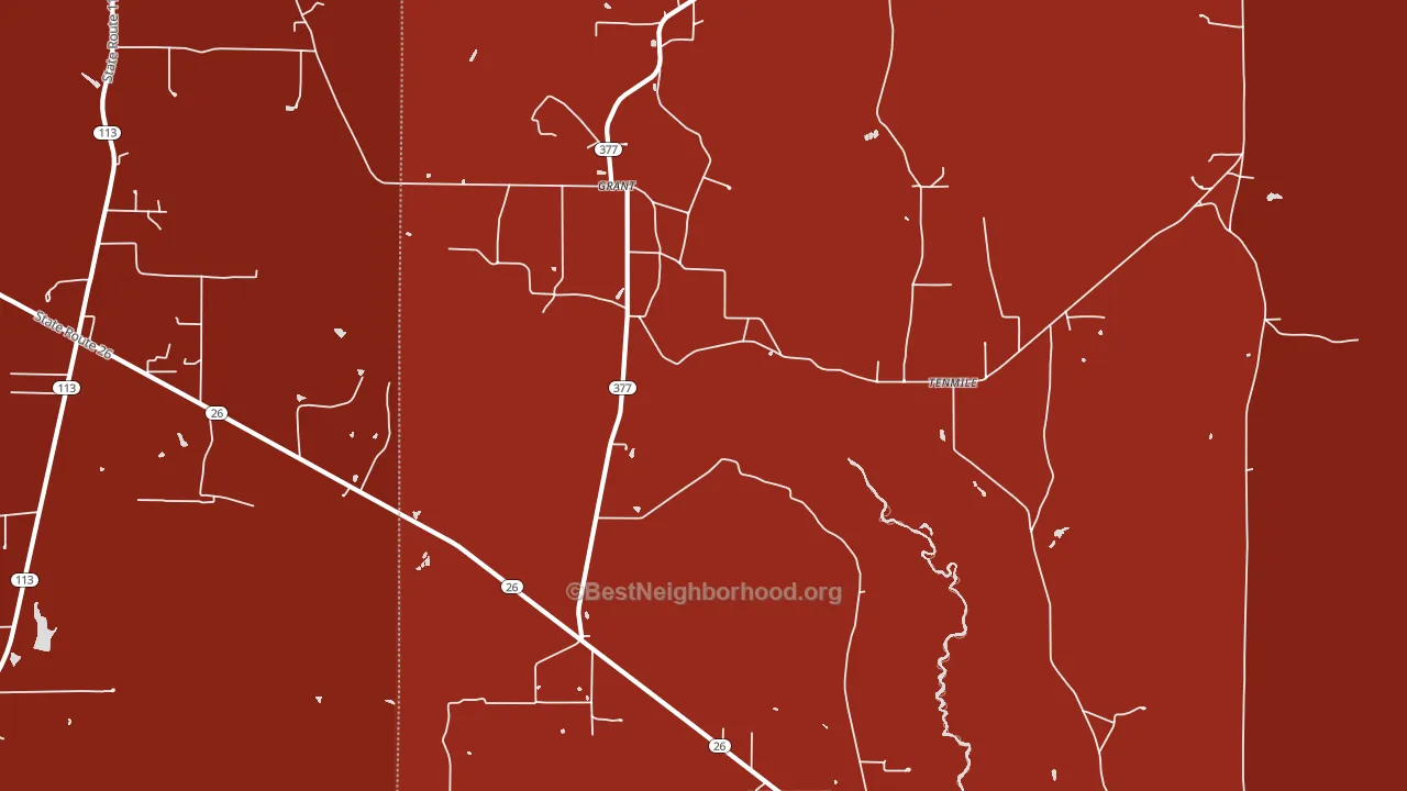 Grant, LA block-group political-lean map