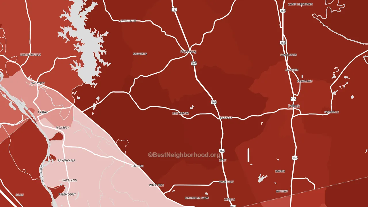 Grant Parish, LA block-group political-lean map
