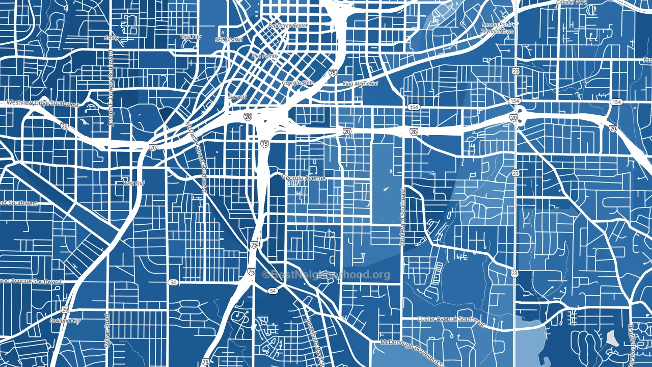 Grant Park, Atlanta, GA block-group political-lean map