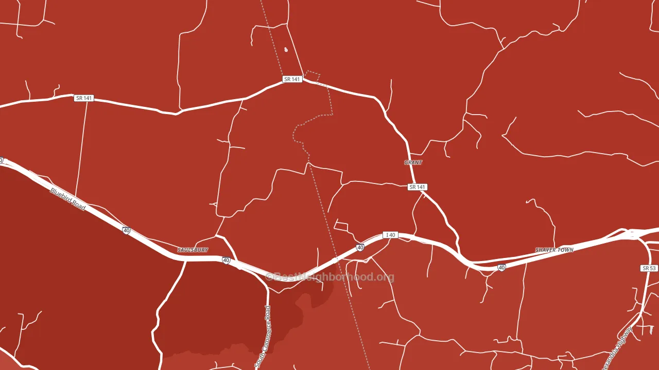 Grant, TN block-group political-lean map