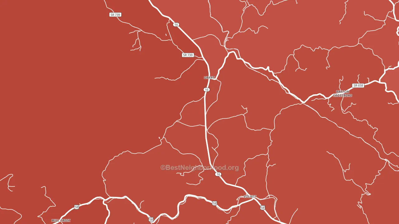 Grant, VA block-group political-lean map