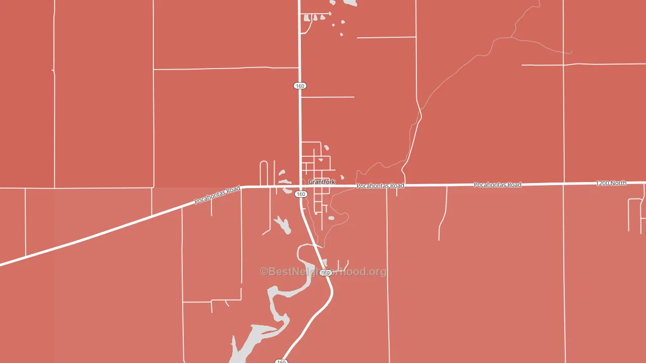 Grantfork, IL block-group political-lean map