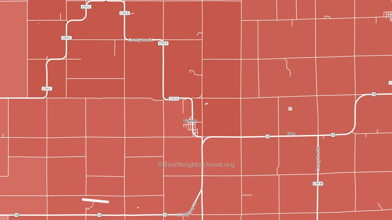 Granton, WI block-group political-lean map