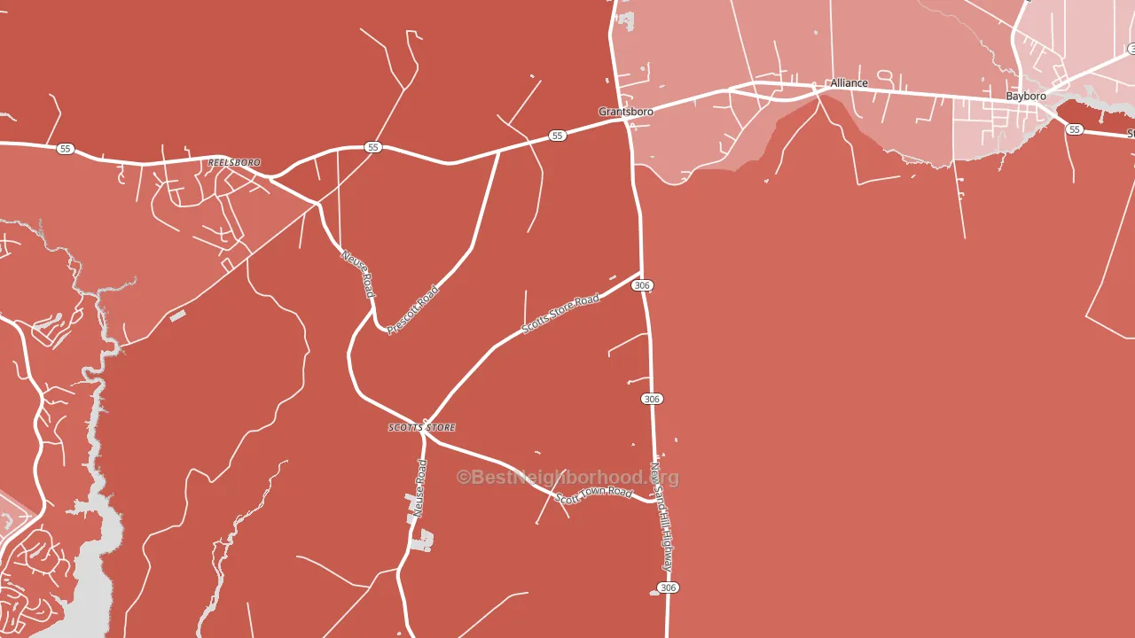 Grantsboro, NC block-group political-lean map