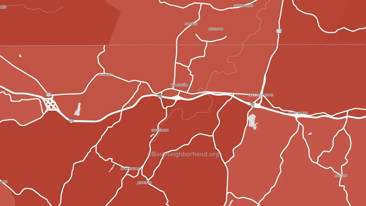 Grantsville, MD block-group political-lean map