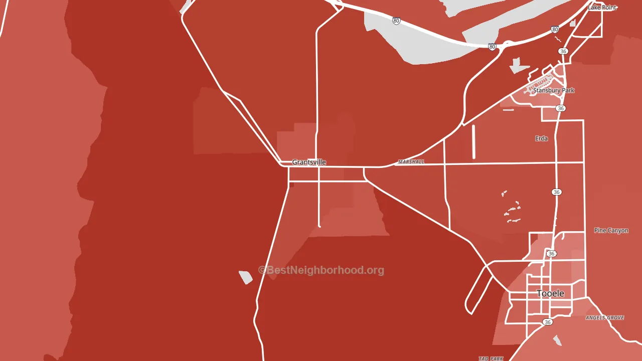 Grantsville, UT block-group political-lean map