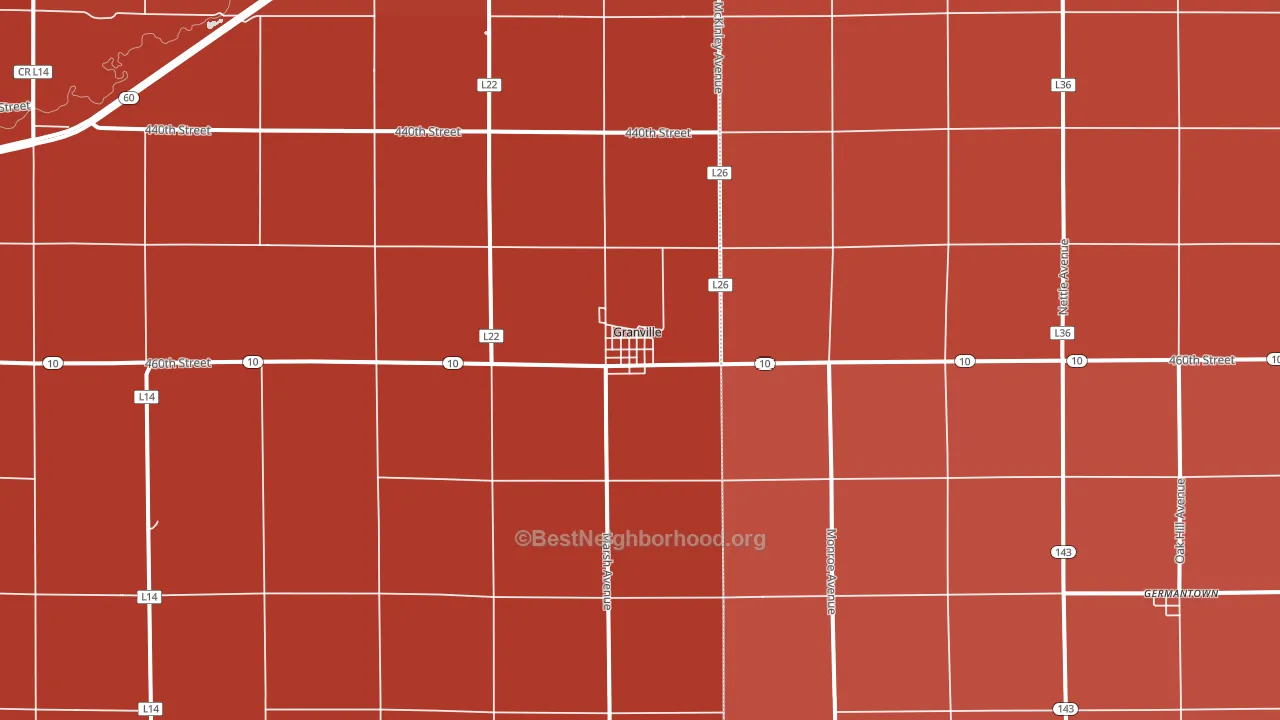 Granville, IA block-group political-lean map