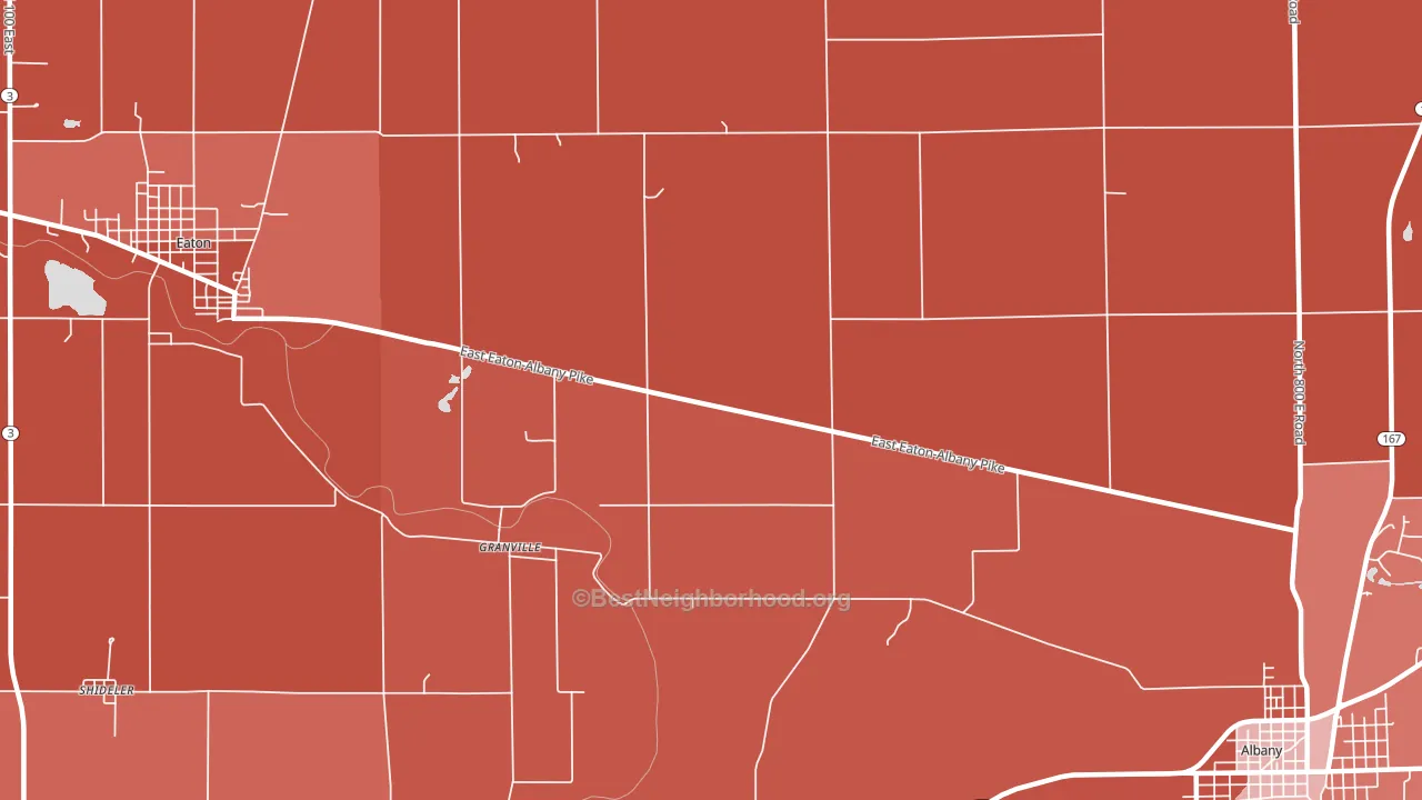 Granville, IN block-group political-lean map