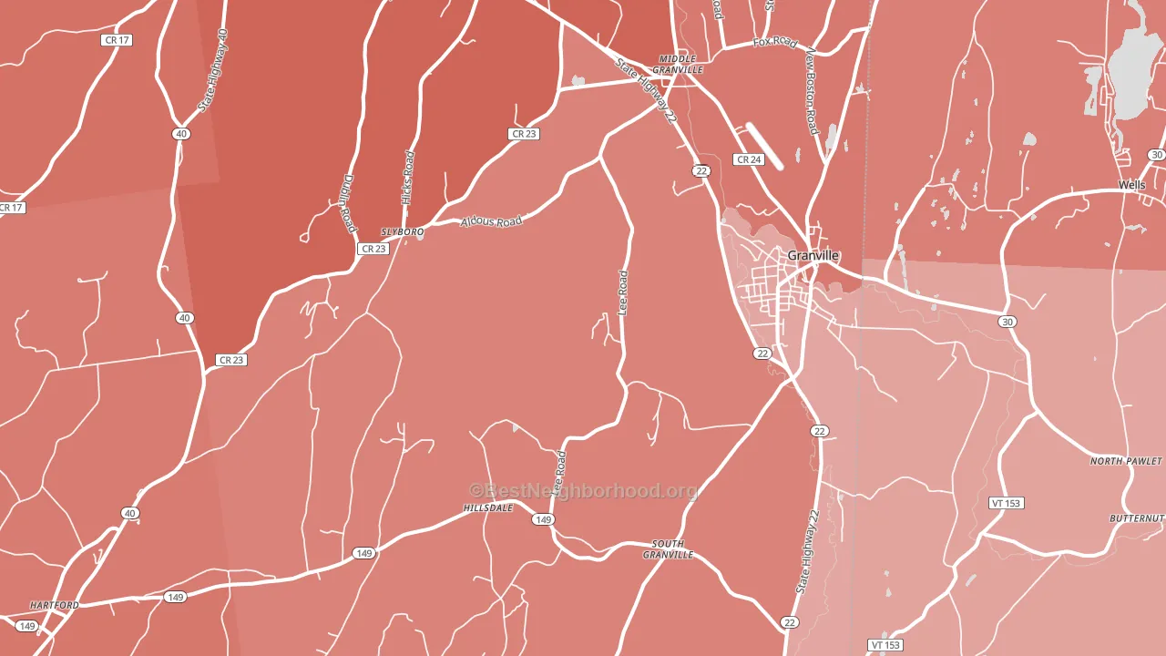 Granville, NY block-group political-lean map