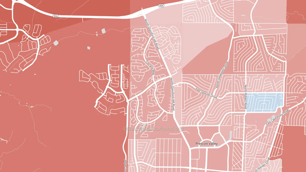 Granville, Prescott Valley, AZ block-group political-lean map