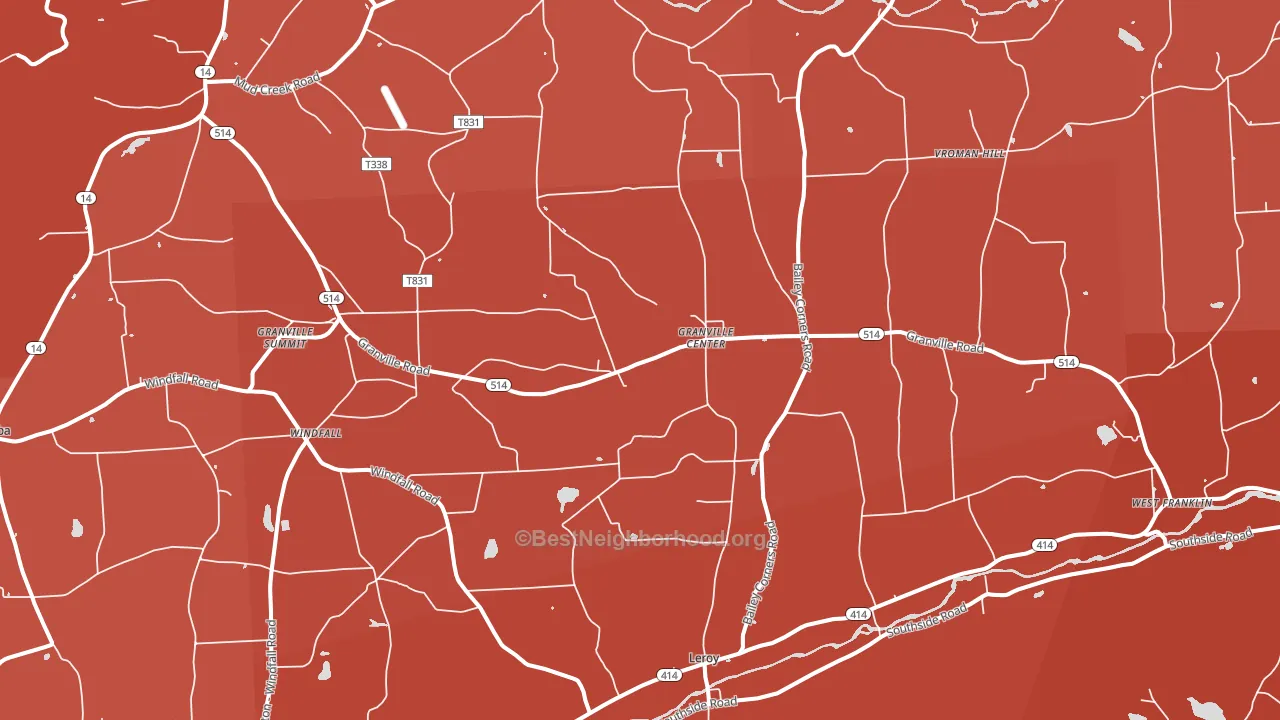 Granville Summit, PA block-group political-lean map