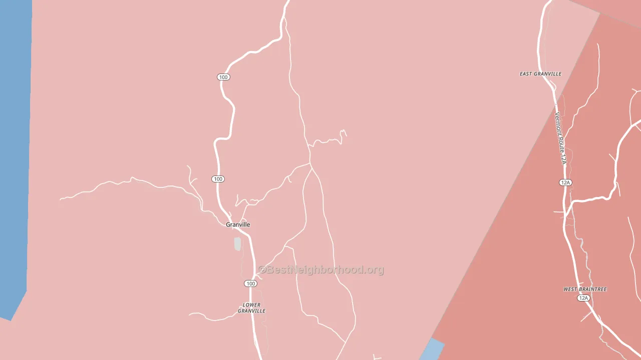 Granville, VT block-group political-lean map
