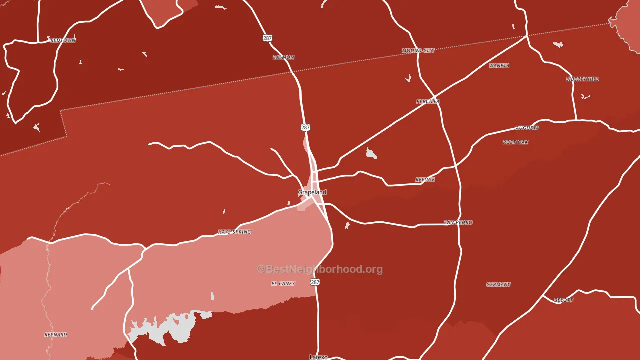 Grapeland, TX block-group political-lean map