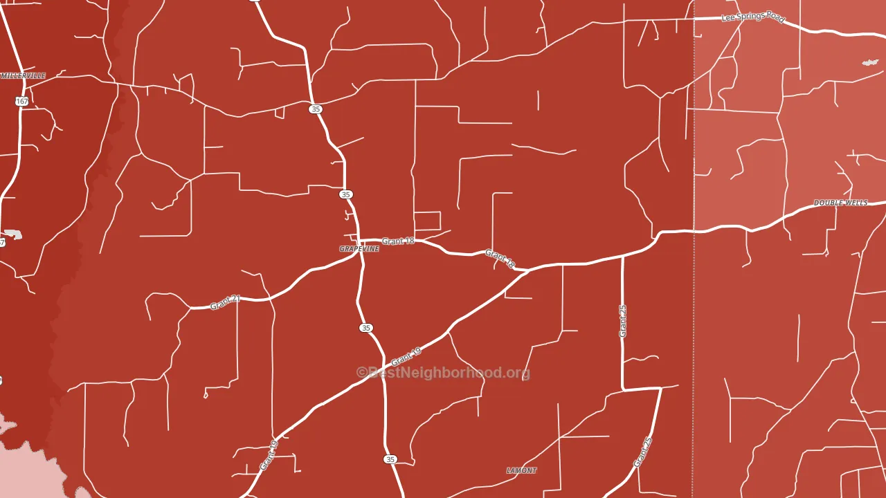 Grapevine, AR block-group political-lean map