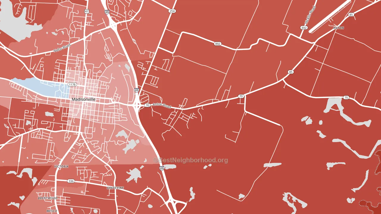 Grapevine, KY block-group political-lean map