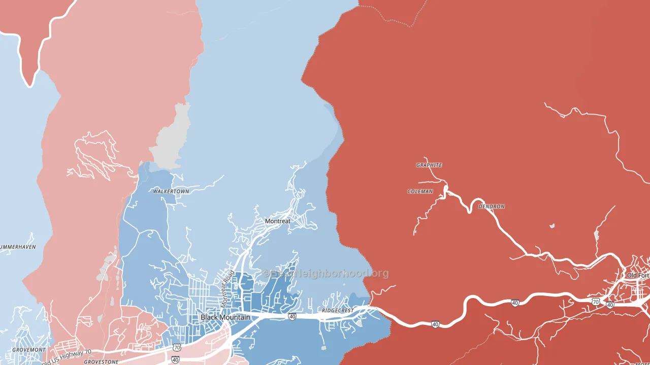 Graphite, NC block-group political-lean map