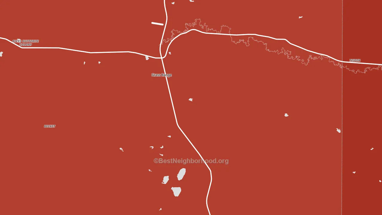 Grass Range, MT block-group political-lean map