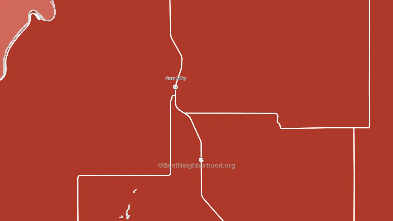 Grass Valley, OR block-group political-lean map